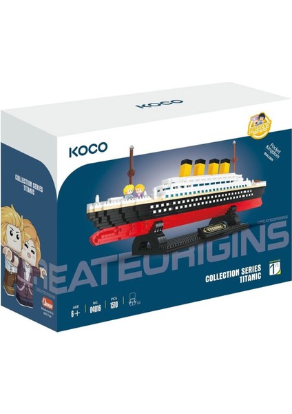 1510 Parçalı 2 Figürlü Titanic Yapım Seti 35CM. – Detaylı Gemi Maketi – Çocuk ve Yetişkin Blok Oyuncağı modelleri