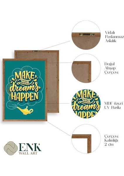 Motto Ahşap Çerçeveli Tablo 23 x 30 fırsatları