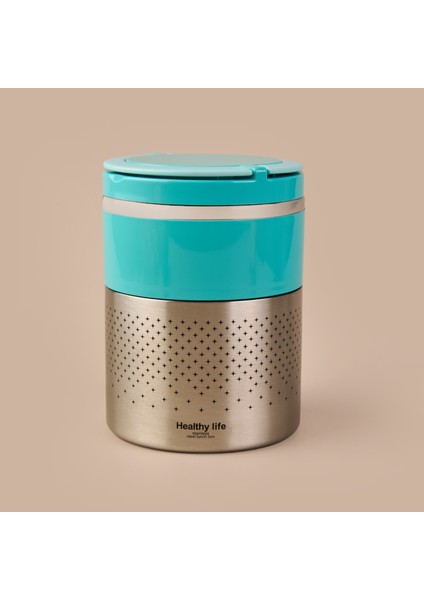 2 Katlı Çelik Yemek Termosu - Mavi - 1,5 Lt