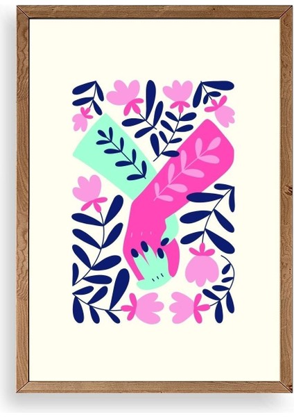 Soyut Ahşap Çerçeveli Tablo 30 x 42