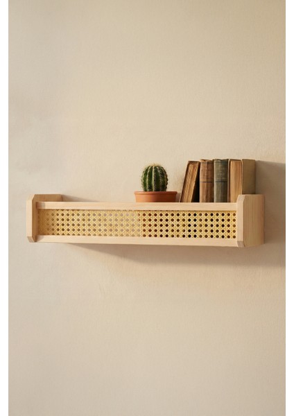 Ahşap Montessori Hazeran Çocuk Odası Duvar Rafı, Kitaplık