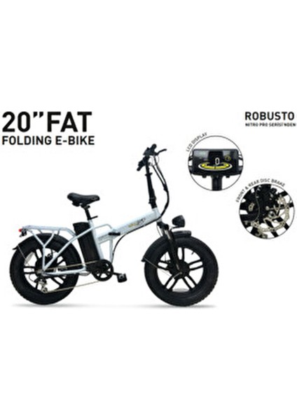 Robusto Elektrikli Bisiklet - 20 inç Katlanabilen Şehir Bisikleti 6 Vites