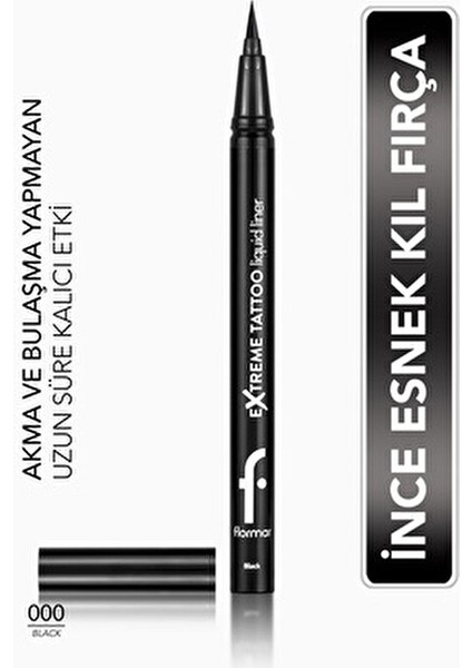 Extreme Tattoo Yüksek Pigmentli Mat Bitişli Akmayan Likit Göz Kalemi Siyah Renk indirimleri