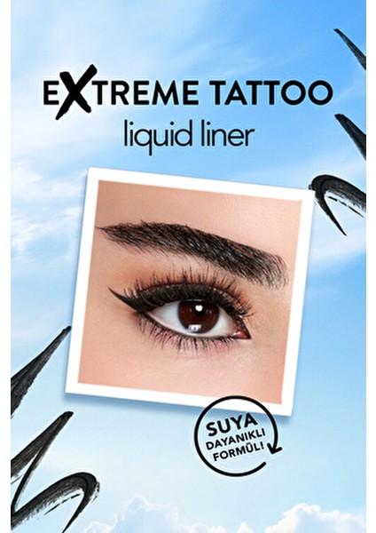 Extreme Tattoo Yüksek Pigmentli Mat Bitişli Akmayan Likit Göz Kalemi Siyah Renk