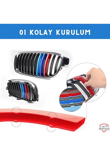 Bmw F10 2011-2013 Makyajsız Kasa Böbrek Şeridi 3 Renk 12 Rods modelleri