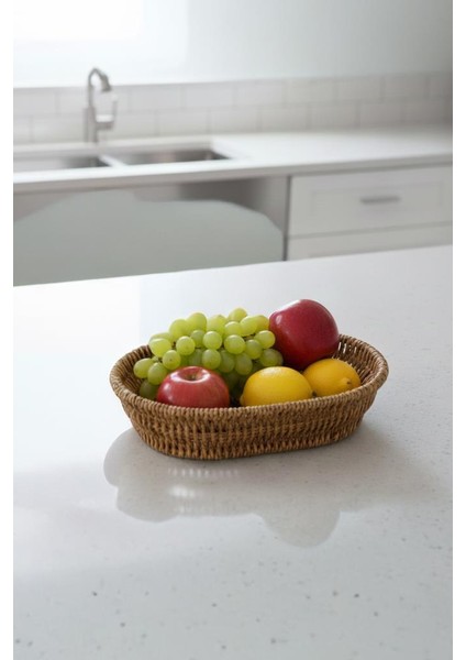 Rattan Piknik Hasır Ekmek Sepeti Meyve Sebze Sepeti Plastik Örme Küçük fiyatları