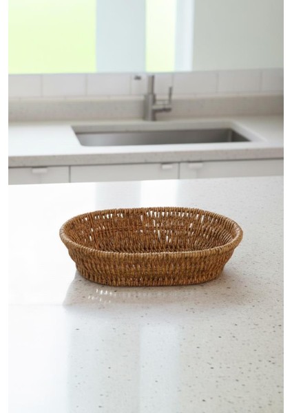 Rattan Piknik Hasır Ekmek Sepeti Meyve Sebze Sepeti Plastik Örme Küçük modelleri