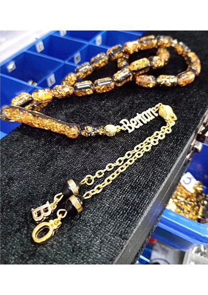 Altın Parçacıklı Orjinal Kehribar 925 Ayar Kişiye Özel Isimli Özel Yazılı Kutulu fiyatları