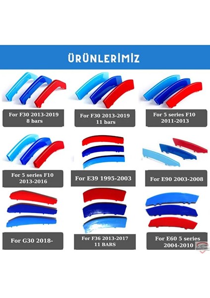 Bmw F30 2013-2019 Makyajsız Kasa Böbrek Şeridi 3 Renk 11 Rods