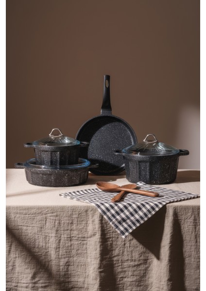 Chef’s Döküm 7 Parça Tencere ve Tava Seti