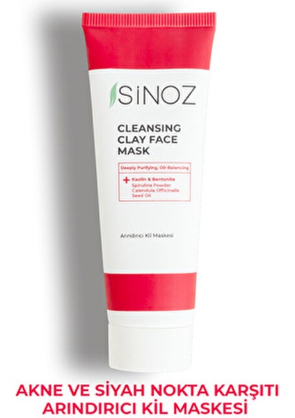 SiNOZ Akne ve Siyah Nokta Karşıtı Arındırıcı Yüz Bakım Kil Maskesi 50 ml Tüm Ciltler İçin Jel Formül modelleri
