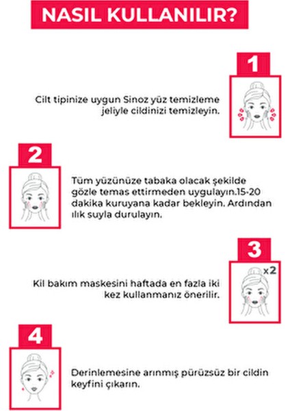 SiNOZ Akne ve Siyah Nokta Karşıtı Arındırıcı Yüz Bakım Kil Maskesi 50 ml Tüm Ciltler İçin Jel Formül