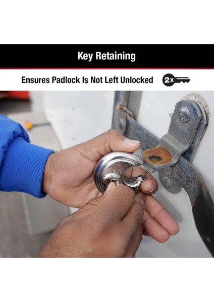 Anahtarlı 40D Paslanmaz Çelik Discus Asma Kilit, Gümüş indirimleri