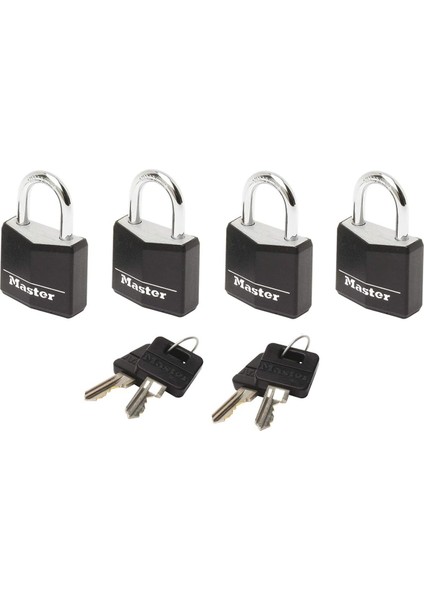 Küçük Asma Kilitler [anahtar] [4'lü Set] [eşzamanlı Kilitleme] 9120EURQBLKNOP - Sırt Çan