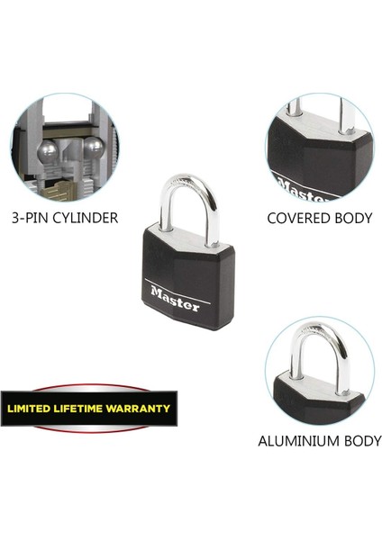 Küçük Asma Kilitler [anahtar] [4'lü Set] [eşzamanlı Kilitleme] 9120EURQBLKNOP - Sırt Çan fırsatları