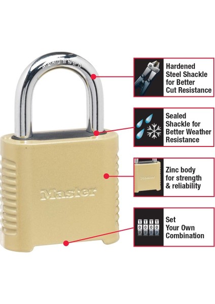 875D Ağır Iş Dış Mekan Kombinasyon Kilidi, 5 cm Geniş, Pirinç Kaplama fiyatları