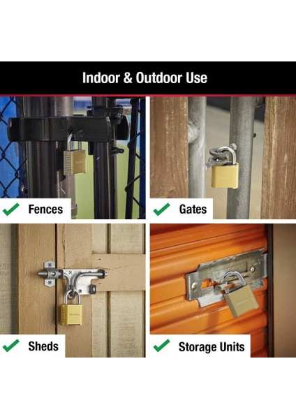 875D Ağır Iş Dış Mekan Kombinasyon Kilidi, 5 cm Geniş, Pirinç Kaplama fırsatları