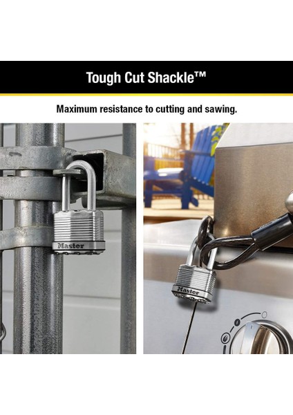 M1XQLF Magnum Ağır Hizmet Tipi Açık Asma Kilit, Anahtarlı, 4'lü Paket Anahtarlı, Gümüş modelleri