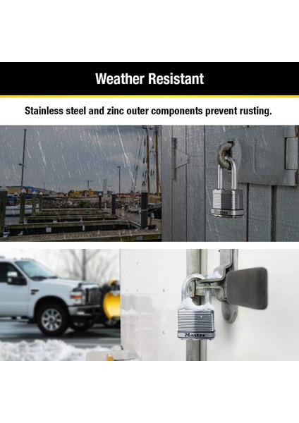 M1XQLF Magnum Ağır Hizmet Tipi Açık Asma Kilit, Anahtarlı, 4'lü Paket Anahtarlı, Gümüş fırsatları