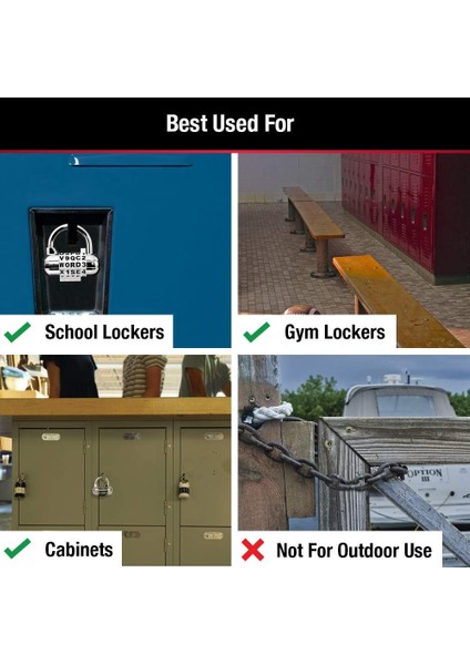 2-1/2 Inç (64 Mm) Genişliğinde Kendi Kelime Kombinasyonu Asma Kilidi Değiştirilebilir, Ç modelleri