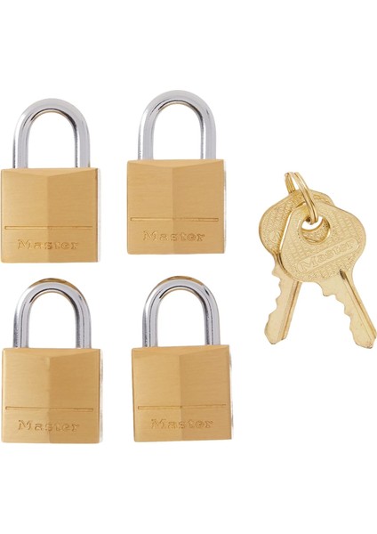 Asma Kilit, Masif Pirinç, 1,9 cm Genişliğinde, 120Q (4 Aynı Anda Kilitlenir)