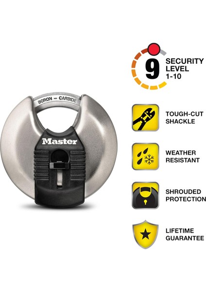 M50XD Magnum Ağır Hizmet Paslanmaz Çelik Discus Asma Kilit, Anahtarlı, Gümüş fiyatları