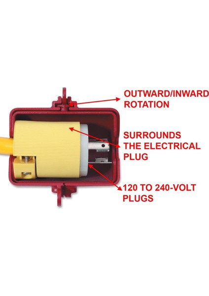 488 Elektrik Bağlantısı Için Büyük Döndürülebilir Kilitleme Cihazı, Kırmızı, 21,2 cm x 1 fırsatları