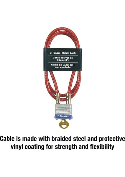 719D Çelik Kablo, Anahtarlı Entegre Dış Mekan Asma Kilidi, 1 Paket modelleri