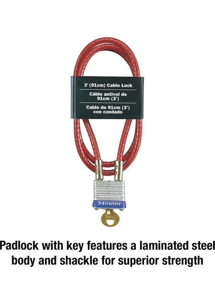 719D Çelik Kablo, Anahtarlı Entegre Dış Mekan Asma Kilidi, 1 Paket fırsatları