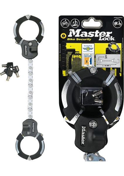 Kelepçe Kilidi - Bisiklet Kilidi [9 Bağlantı - 55 Cm] [sertifikalı] 8290EURDPRO - Scoote