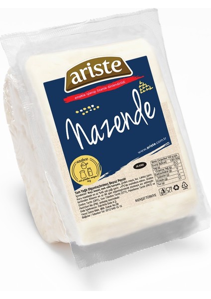 Nazende Tam Yağlı Peyniri 450 gr (Keçi Sütü Ağırlıklı) – Olgunlaştırılmış