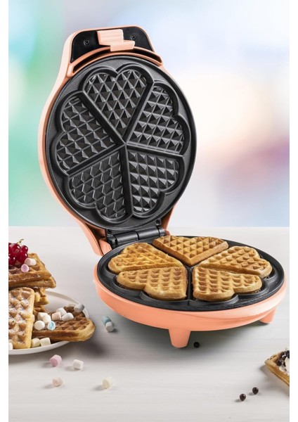 Retro Kalp Şeklinde Waffle Makinesi 700 W fiyatları