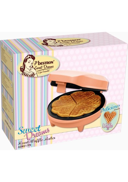 Retro Kalp Şeklinde Waffle Makinesi 700 W modelleri