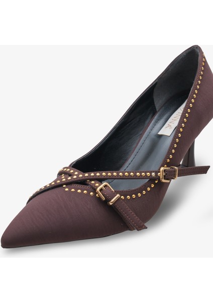Telina Kadın Topuklu Ayakkabı - Kahve Nubuk modelleri