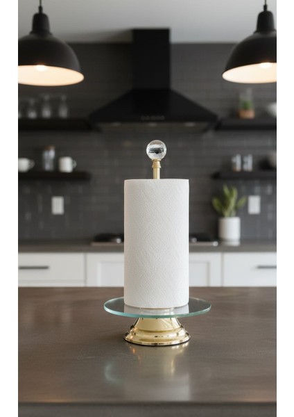 Kristal Taşlı Metal Ayaklı Kağıt Havluluk,peçete Rulo Kağıt Havlu Organizer