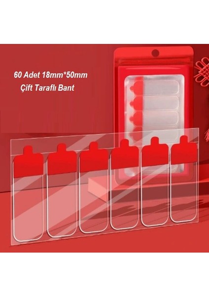 Bfs 60 Parça Kolay Açılır Güçlü Çift Taraflı Bant 18MM*50MM