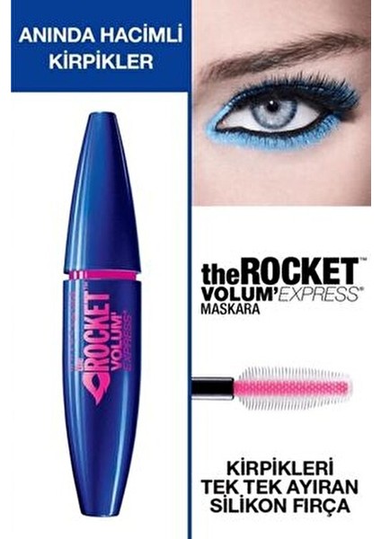 Volum' Express Rocket Ekstra Siyah Maskara Hacim Verici Kaldırma Etkili Büyük Boy