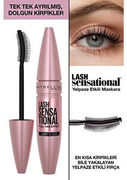 Lash Sensational Siyah Maskara Hacim Verici Kıvırma ve Uzatma Etkili