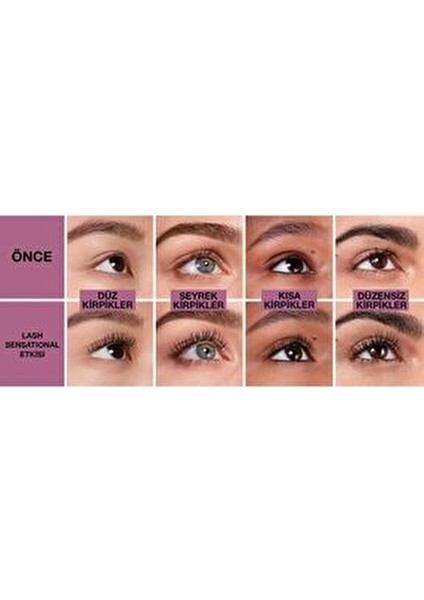 Lash Sensational Siyah Maskara Hacim Verici Kıvırma ve Uzatma Etkili