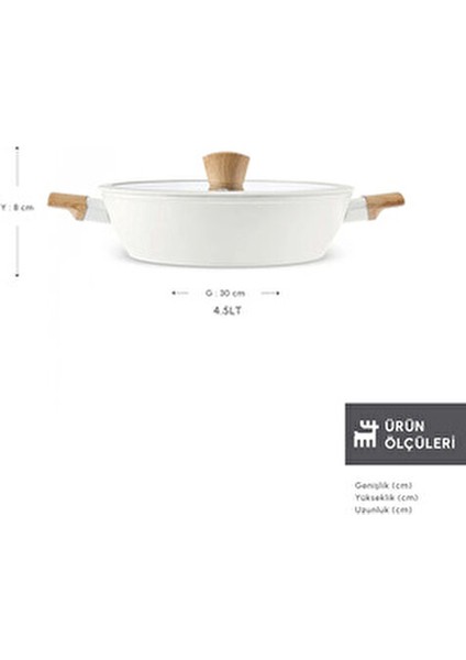 x Refika Swiss Crystal Krem Renkli Karnıyarık Tencere 30 cm Seramik Kaplama ile Üstün Yapışmazlık modelleri