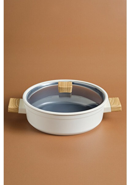 x Refika Swiss Crystal Creamy Wood 26 cm Karnıyarık Tencere Seramik Kaplama ile Şık Tasarım modelleri