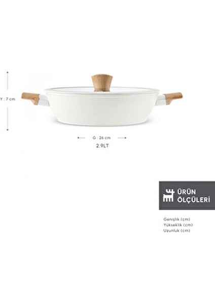 x Refika Swiss Crystal Creamy Wood 26 cm Karnıyarık Tencere Seramik Kaplama ile Şık Tasarım fırsatları