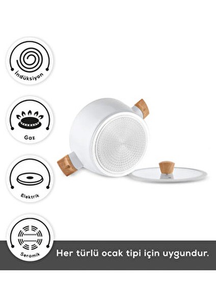 x Refika Swiss Crystal Creamy Wood 26 cm Karnıyarık Tencere Seramik Kaplama ile Şık Tasarım indirimleri