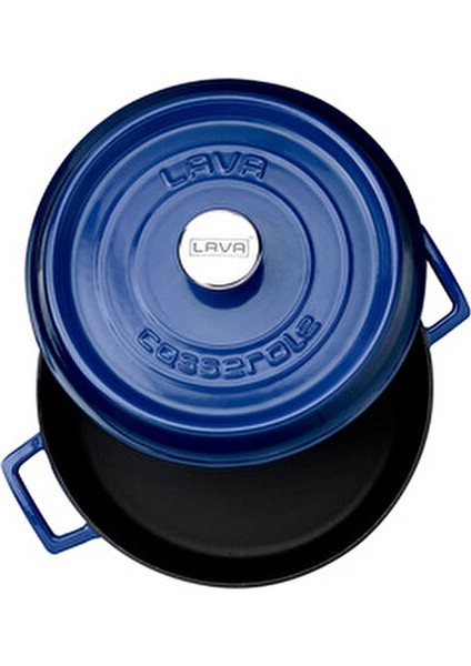 Döküm Çok Amaçlı Yayvan Tencere 28 cm Mavi 3 Kat Emaye Kaplama ile Dayanıklı Kullanım modelleri