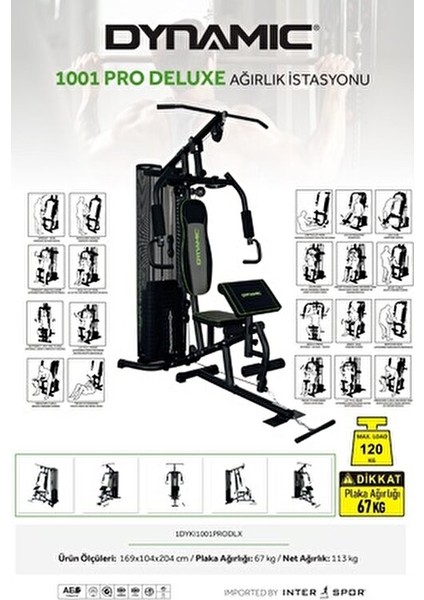 1001 Pro Tekli Ağırlık İstasyonu Dlx 67 kg Çalışma Ağırlığı ile 20 Egzersiz Seçeneği