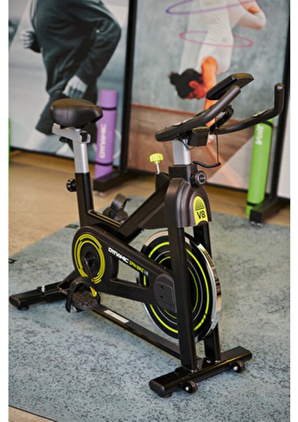 Spin Bike V8 Kondisyon Bisikleti 29 kg Taşıma Kapasitesi Manuel Direnç ve LCD Gösterge