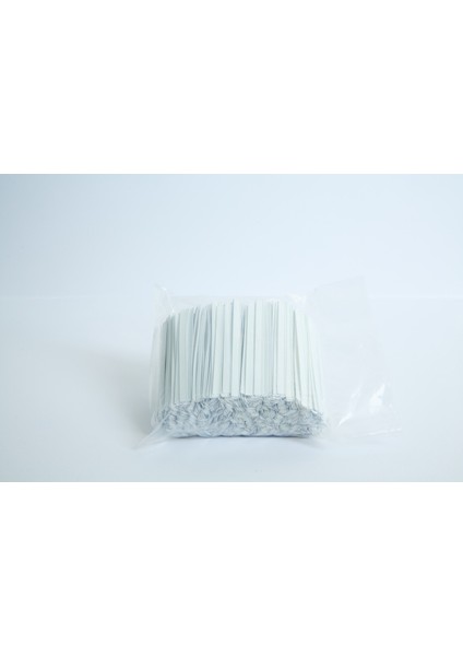 Beyaz Renkli Çift Telli Klips (9 cm Kesik) 250 Adet Poşet Ağzı Kapatma Paketleme Klipslemeteli