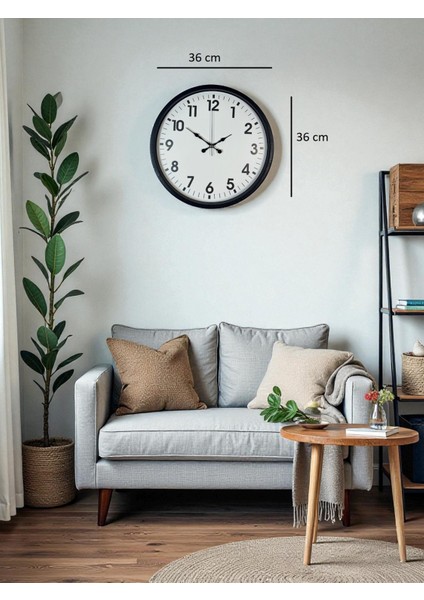 Zentime 36 cm Siyah Dekoratif Duvar Saati indirimleri