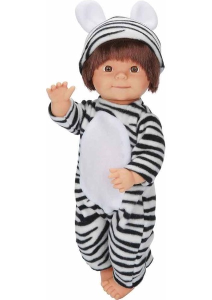 Bebelou Hayvan Kostümlü Bebek 40 cm – Zebra Veya Leopar Kostümlü Büyük Bebek Figürü