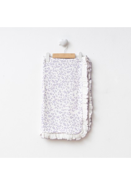 Leopar Desenli Fırfırlı %100 Pamuk 90X100 Battaniye